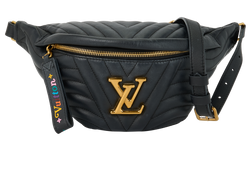 New Wave Bum Bag, Leather, Black, MI3189, DB, 2*